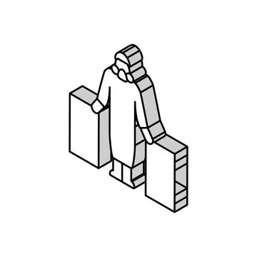 Hazardous materials handling isometric icon vector illustration Stock Illustration