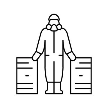 Hazardous materials handling line icon vector illustration Stock Illustration