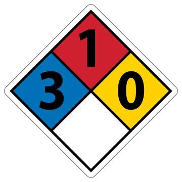 Hazardous Materials Identification System Label with Numbers 3, 1, and 0 스톡 일러스트