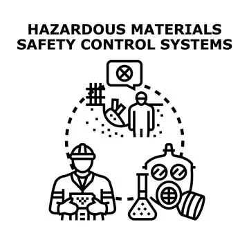 Hazardous materials safety controlling systems and worker protection Stock Illustration