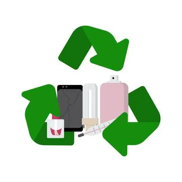 The hazardous recycle symbols set vector illustration. Illustrazione stock