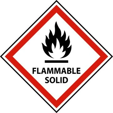 Hazardous Signs Flammable Solid On White Background Illustrazione stock