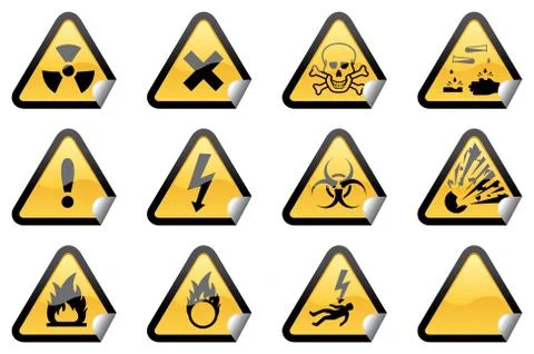 Hazardous stickers Stock Illustration