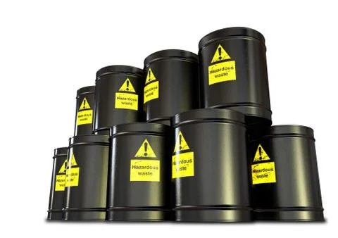 Hazardous waste barrel stack Stock Illustration