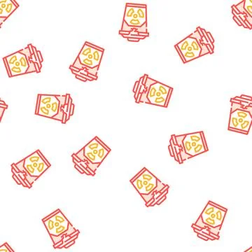 Hazardous waste container vector seamless pattern Stock Illustration