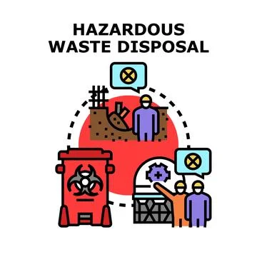 Hazardous waste disposal process and environmental management 스톡 일러스트
