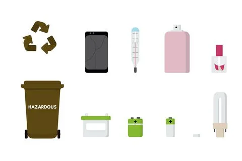 Hazardous waste sorting set vector illustration. Stock Illustration