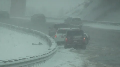 Hazardous Winter Driving Video stock 54757203