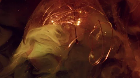 Haze explosion defocused glow string garland ink Stock Footage 322560141