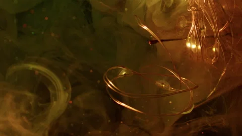Haze explosion defocused glow string garland ink 库存影片 329658537