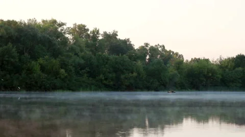 Haze on the lake Time lapse Stock-Footage 53545143