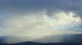 Haze in mountains, amazing natural beauty, sun rays, heaven on earth, silver sky HD Footage