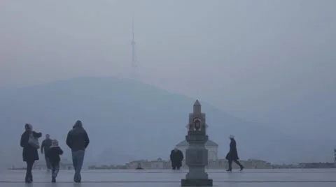 Haze over Tbilisi Stock Footage 50689052