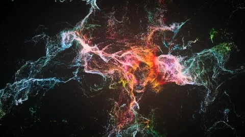 Haze Of Shining Particles And Dots In Black Space 動画素材 261660015