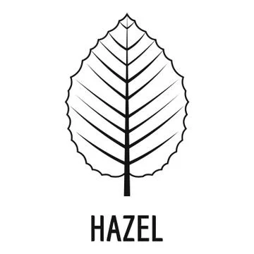 Hazel leaf icon, simple black style イラスト素材