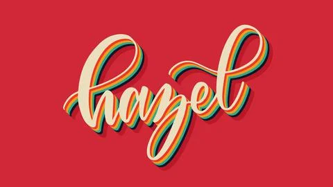 Hazel Name Vector Retro Colored Theme With Shadows Ilustração Stock