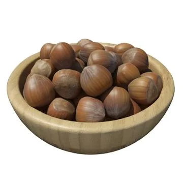 Hazelnut 3d illustration isolated on the white background Stock Illustration
