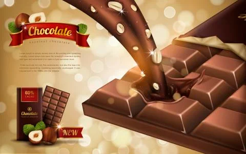 Hazelnut chocolate ad Stock Illustration