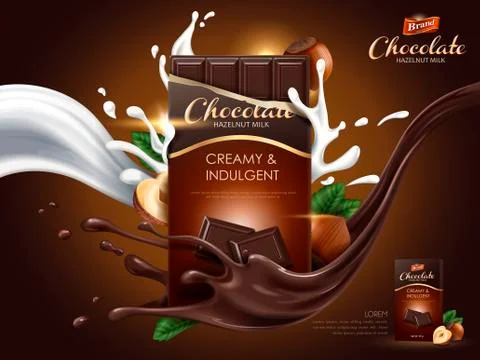 Hazelnut chocolate ad Illustrazione stock