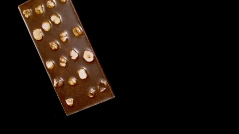 Hazelnut Chocolate bar Super  Slow Motion  1000fps. Stock Footage 265077018