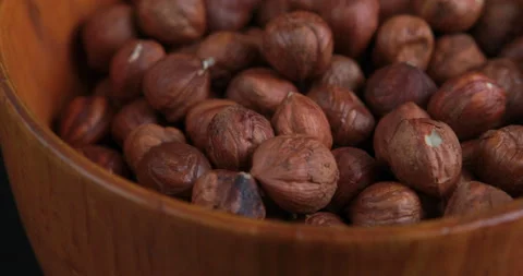 Hazelnut closeup. Rotating nuts background. Stock Footage 96596760