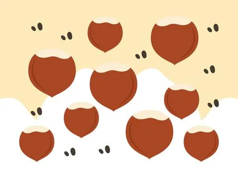 Hazelnut Concept Illustration Style Stock Illustration