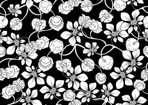 Hazelnut. Decorative motif. Seamless pattern Stock Illustration