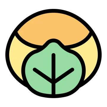 Hazelnut with green leaf showing, growing food icon Stock Illustration