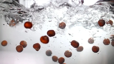 Hazelnut hazelnuts in slow motion before cooking nut paste Stock Footage 109159532