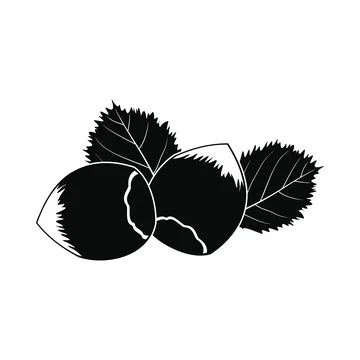 Hazelnut icon black Stock Illustration