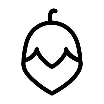 Hazelnut icon design in filled and outlined style Stock Illustration
