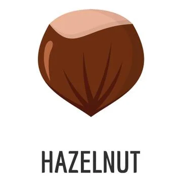Hazelnut icon, flat style Stock Illustration
