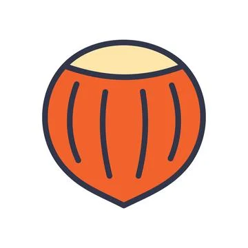 Hazelnut icon. Simple icon design of a hazelnut. Perfect for websites, apps.. Stock Illustration