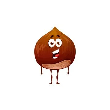 Hazelnut isolated nut of hazel tree emoji emoticon Stock Illustration