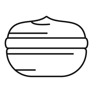 Hazelnut line art icon vector illustration Stock Illustration