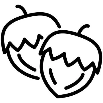 Hazelnut Line Icon with Editable Stroke Stock Illustration