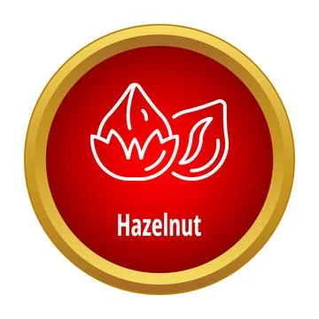 Hazelnut line icon in red circle button Stock Illustration