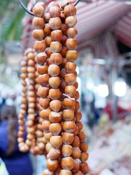 Hazelnut at market Stock Photos