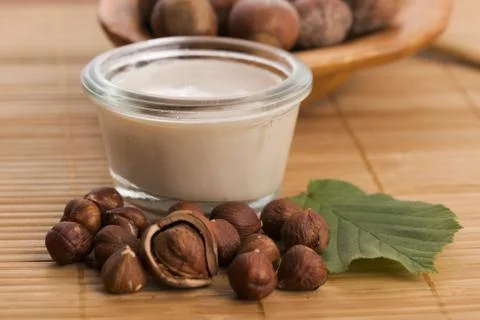 Hazelnut milk Stock Photos