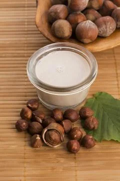Hazelnut milk Stock Photos