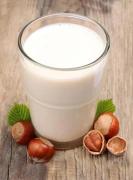 Hazelnut milk Stock Photos