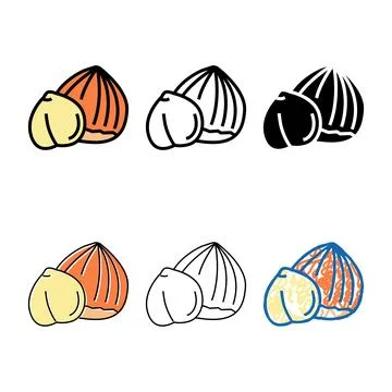 Hazelnut nut concepts color icon vector Stock Illustration