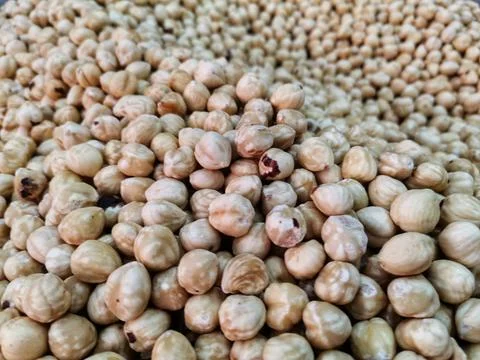 Hazelnut. Nuts shop. Stock Photos