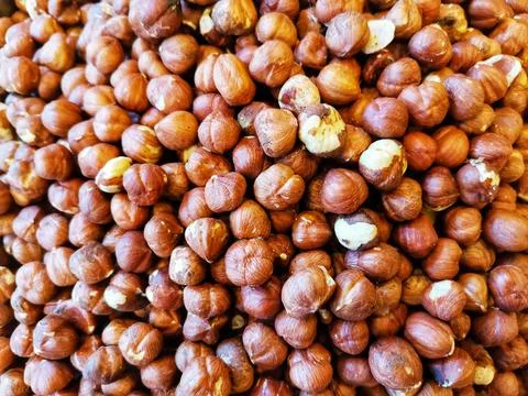 Hazelnut. Nuts shop. Stock Photos