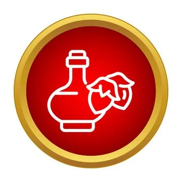 Hazelnut oil bottle and nuts icon Stock Illustration