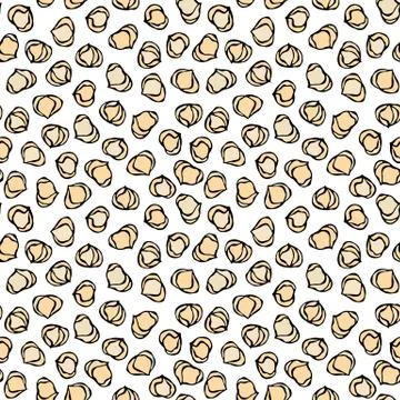 Hazelnut Seamless Endless Pattern. Whole Peeled Hazelnut. Autumn or Fall Harv Illustrazione stock