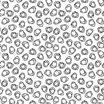 Hazelnut Seamless Endless Pattern. Whole Peeled Hazelnut. Autumn or Fall Harv Stock Illustration