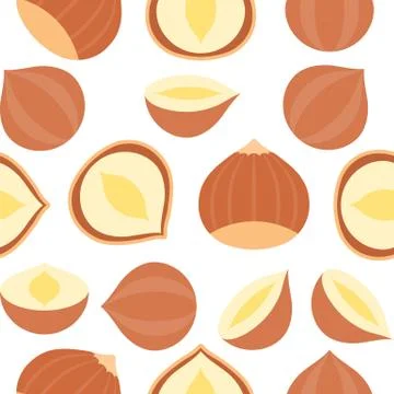 Hazelnut seamless pattern for wallpaper or wrapping paper Stockillustratie