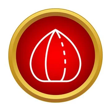 Hazelnut simple icon on red button design Stock Illustration