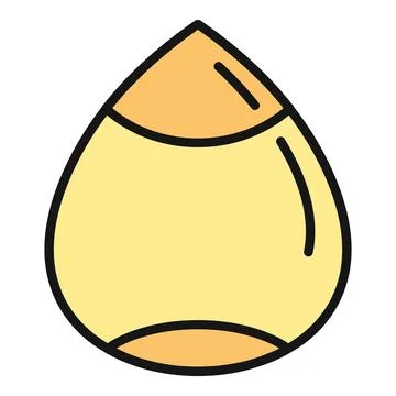 Hazelnut simple line icon design element Stock Illustration